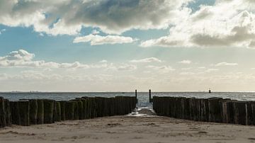 Wellenbrecher am Strand bei Vlissingen Zeeland