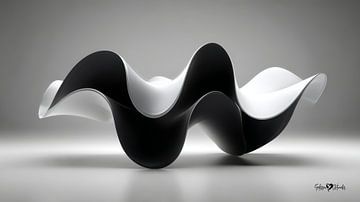 Monochrome Flow - Abstract Black and White Art in Motion