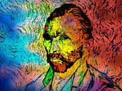 Selbstbildnis 1889 Vincent van Gogh (Musée d'Orsay) Abstrakte, farbenfrohe, digitale Kunst von Art By Dominic Miniaturansicht