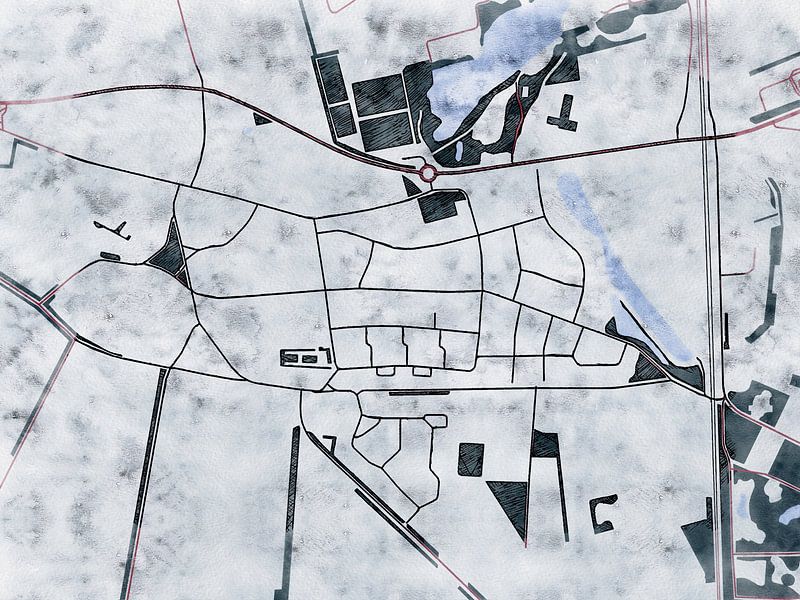 Map of Tynaarlo with the style 'White Winter' by Maporia