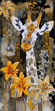 Giraffe Dadaismus Kunstwerk von Preet Lambon