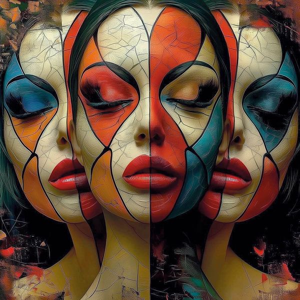 Triptych of Intimate Femininity by Color Square