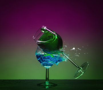 Shattered Glass - Impact Groen en Blauw van Alex Hiemstra