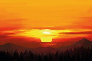 Sonne in den Bergen
