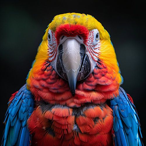 Close Up Portrait of a Colorful Macaw Parrot