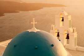 Church at sunset, Santorini, Cyclades, Greece by Markus Lange