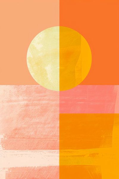 Solar geometry - abstract shapes in warm tones by Poster Art Shop