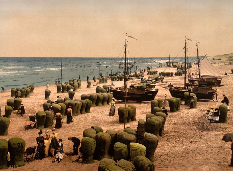 Strand van Scheveningen von Vintage Afbeeldingen