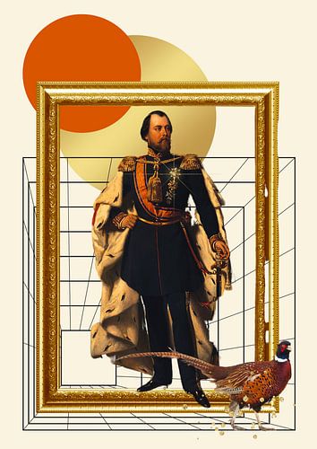 Koning stapt uit zijn lijst