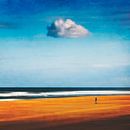 Abstract strandtafereel met eenzame wolk van Dirk Wüstenhagen thumbnail
