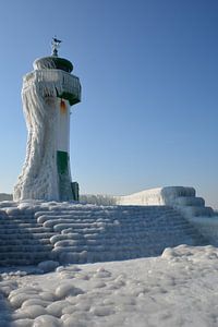 Leuchtturm am Kai in Sassnitz, Insel Rügen