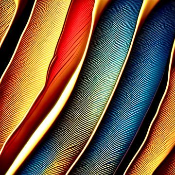 Abstract veren patroon - vogel veren in kleur - art print van Lily van Riemsdijk - Art Prints with Color