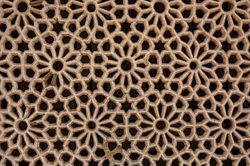 Textuur van steeng mozaiek bij het Rood Fort in Agra, IndiaTexture of stone grating at Red Fort in A