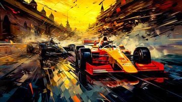 Duel in the glow of the evening sun by Klaus Tesching - Art-AI