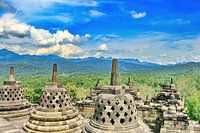 Stupas and Dagobas at Borobudur