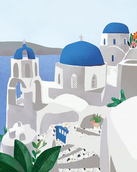 Santorini eiland van Petra Lizde