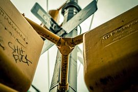 New York City Photo on Canvas – Brooklyn Bridge Dumbo Wall Decoration Traffic Lights by FotoDennis.com | Werk op de Muur