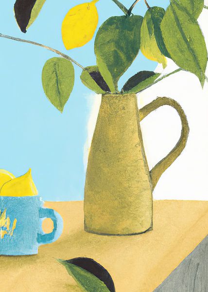 Illustration "botanique en bleu, vert et jaune" par Studio Allee