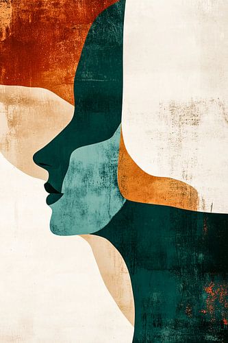 Abstract gezicht in warme tinten