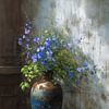 vase fleurs | Vase bleu sur Peintures accrocheuses