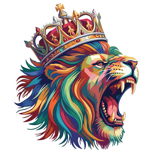 König Löwe – WPAP-Pop-Art-Illustration – Metallposter
