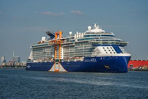 Die Celebrity APEX verlässt den Hafen von Rotterdam.