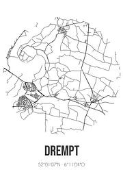 Drempt (Gelderland) | Map | Black and White by Prints of Place