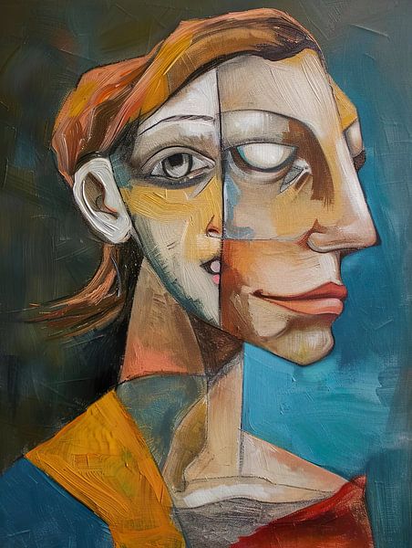 A cubist portrait inspired by Picasso by PixelPrestige