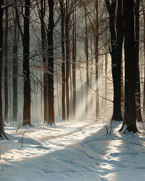 Magisches Licht im Winterwald von fernlichtsicht