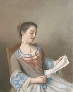 Marianne Lavergne, Nichte des Künstlers, bekannt als "La Liseuse", Jean-Etienne Liotard.