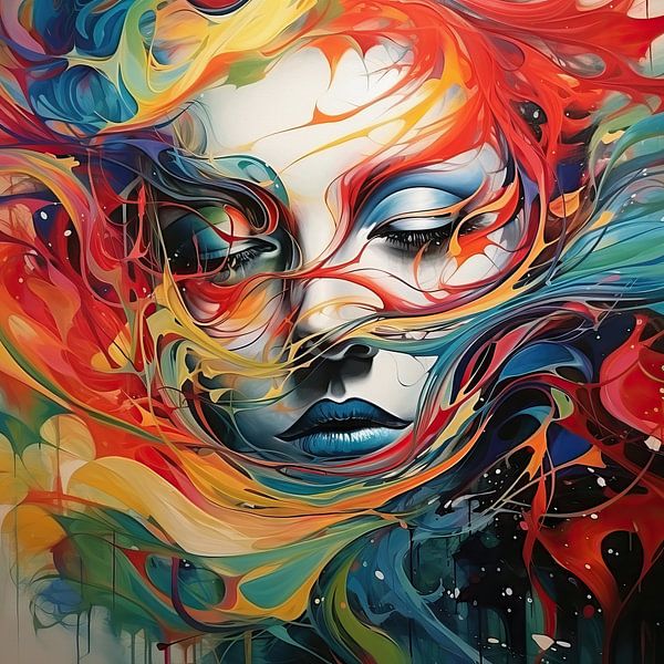 Abstract vrouwelijk portret van Art Bizarre