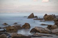 Greek coastline with rocks and sea in the foreground by Miranda van Hulst thumbnail