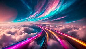 Nuages avec couleurs fluorescentes sur Mustafa Kurnaz