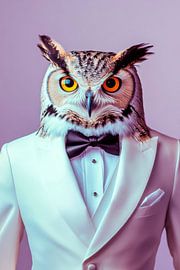 Eleganz der Eule im Anzug von Poster Art Shop