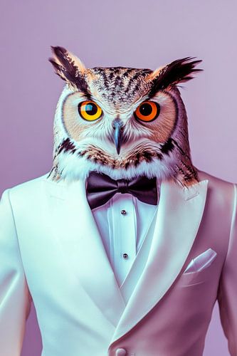 De elegantie van de uil in pak