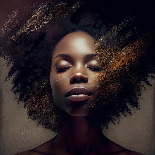 Digital art, realistisch portret "power woman"