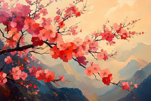 schilderachtige japanse kunst landschap