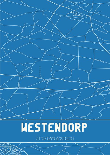 Plan d'ensemble | Carte | Westendorp (Gueldre) par Affiches de lieux