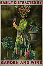Vintage Easily Distracted By Garden And Wine by Steven Kingsbury thumbnail