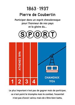 Pierre de Coubertin Sport Olympische Spelen Athene Chamonix van PH Déco