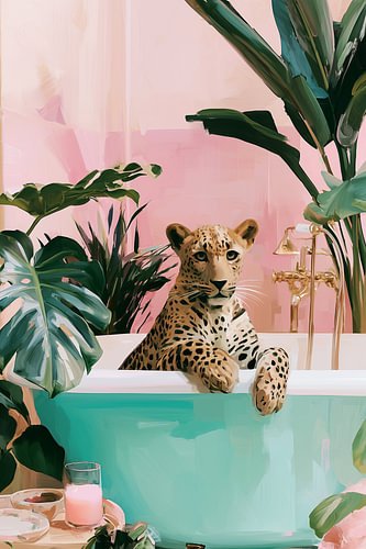 Leopard Bathtub Bathroom A | Tropical
