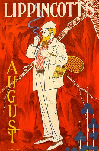 American poster for le Revue Lippincott's Magazine August, William L. Carqueville or Will Carquevill