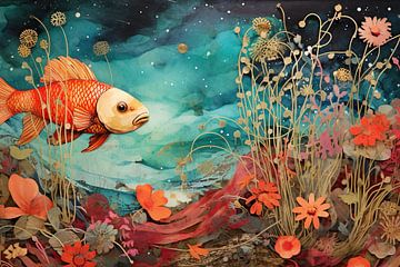 Peinture sous-marine | Illusion de poisson rêveur sur De Mooiste Kunst