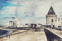 The boulevard and the prison tower of Vlissingen (Zeeland) (artwork)