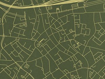 Carte de Eindhoven Centrum en or vert sur Map Art Studio