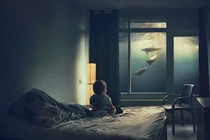 Bezaubernde Fotomanipulation: Babyschwänze zu Delfinen im magischen Aquarium - Einzigartig für Kinderzimmer