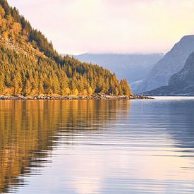Fjord in Norway, cloudy sky by Martin Köbsch