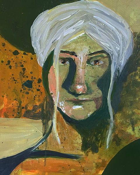 Portrait d'une femme aux couleurs de la terre par Cynthia Vaders