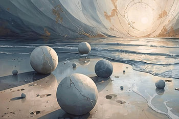 Harmony of the Spheres – Surreal Beach Landscape