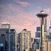 Zonsondergang boven Seattle van Melanie Viola